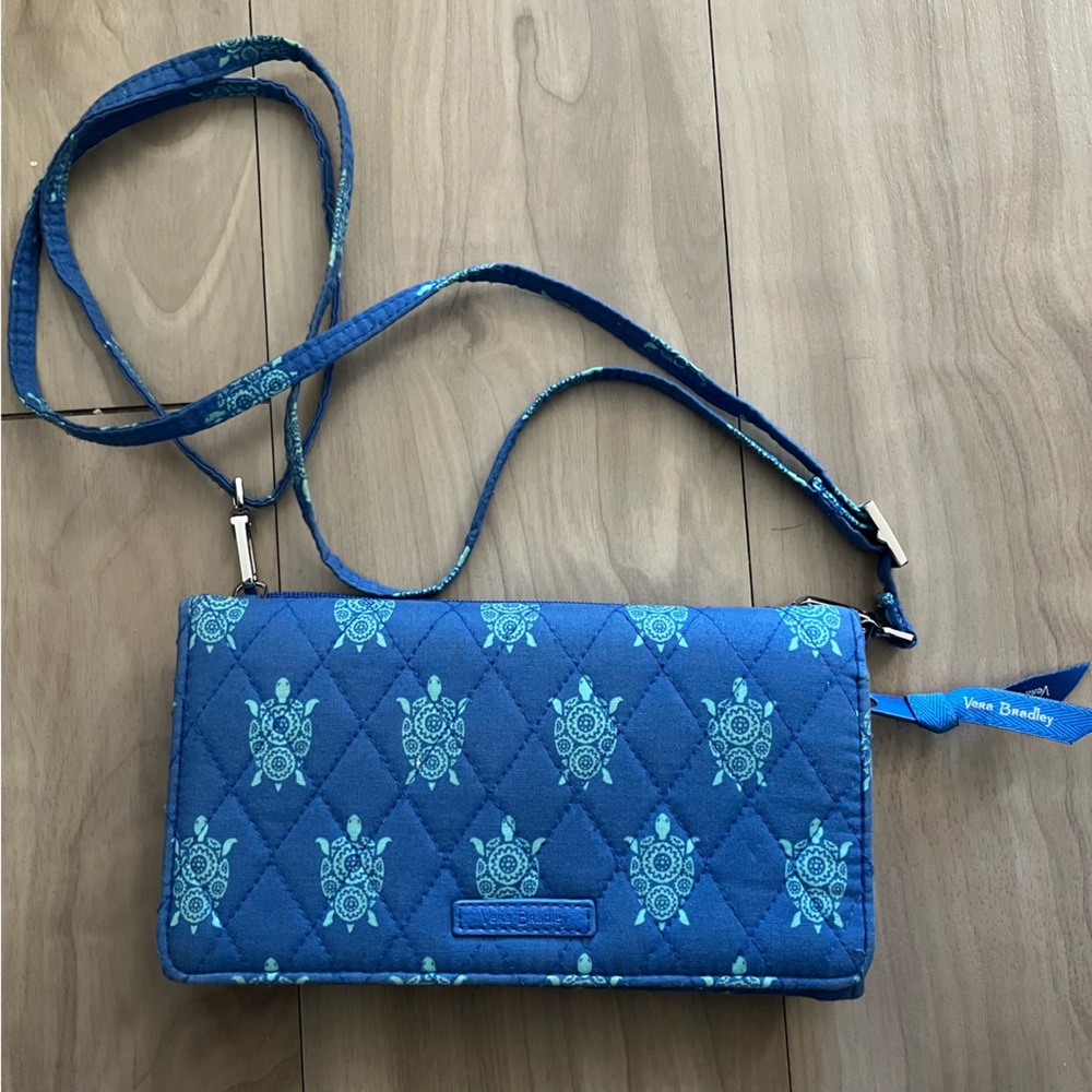 Vera Bradley RFID Wallet Crossbody- Marine Turtles